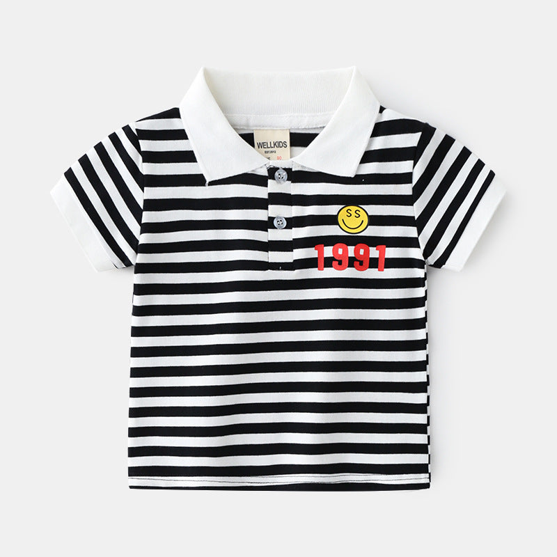 Pojk baby T-shirt kortärmad sommar barntopp för barn