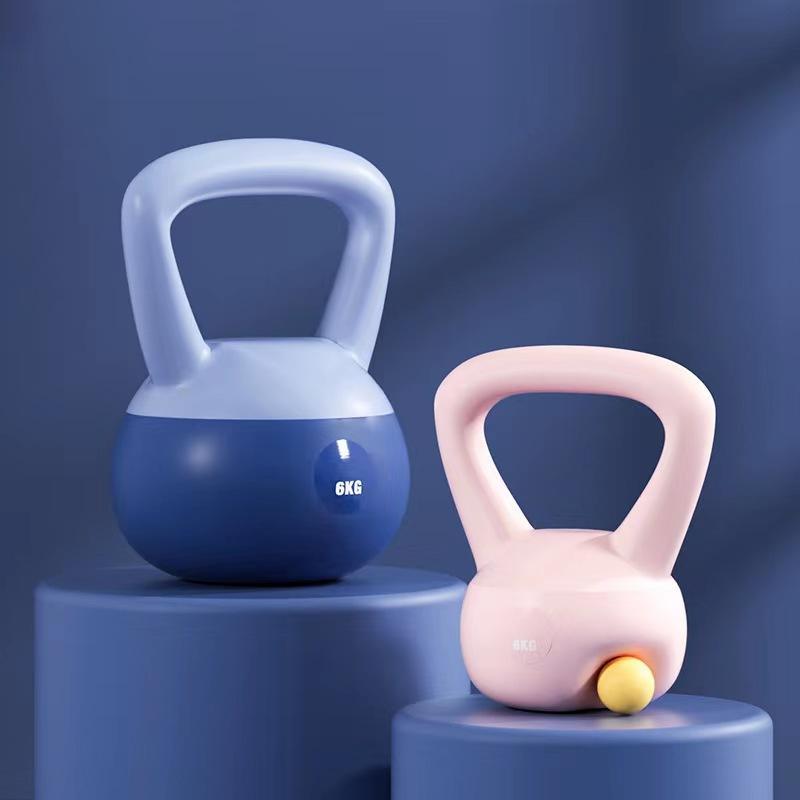 Professional Women's Fitness Home Kettlebell - PVC Construction (4kg/5kg/6kg, Purple/Pink/Blue)