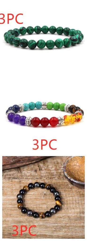 Mattsvart matt sten malakit par armband armband