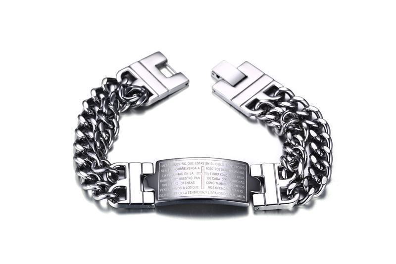 Bracelet homme écriture croisée