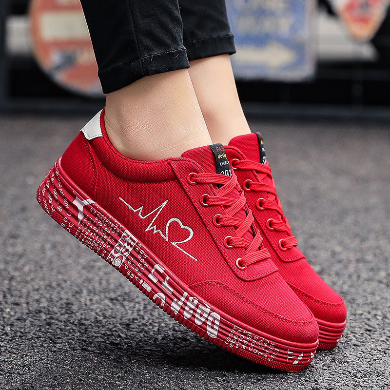 Love Print Canvas Shoes - Romantic Flats - Valentine Collection
