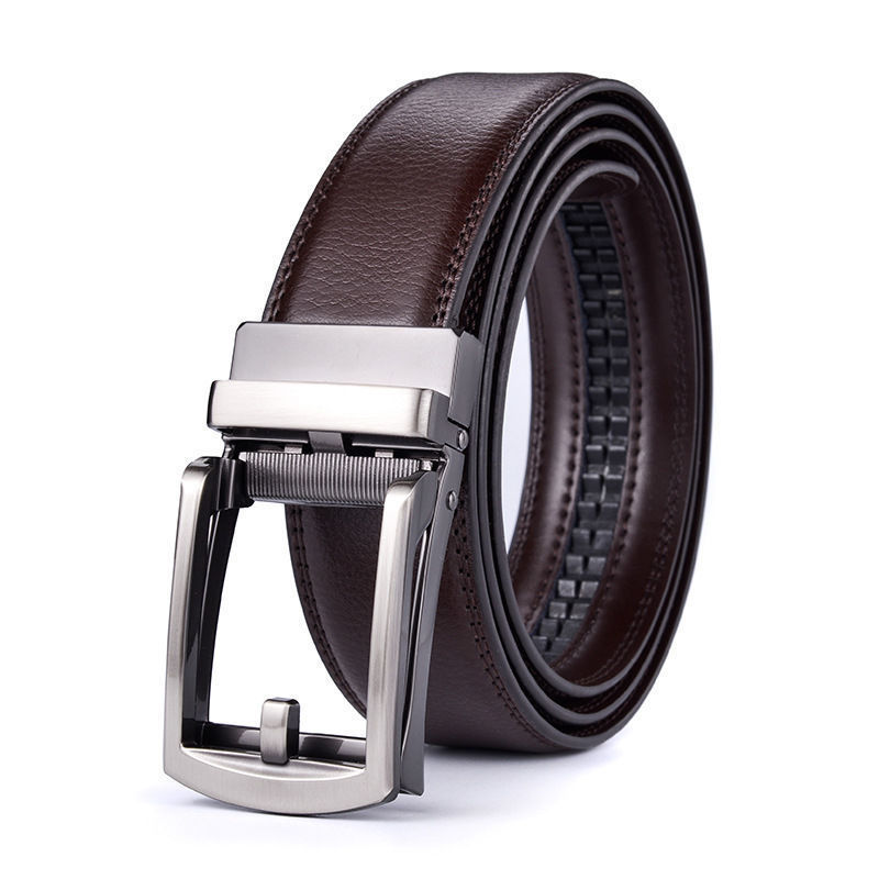 Men's Premium Two-Layer Cowhide Leather Belt Automatic Buckle - Elite Construction