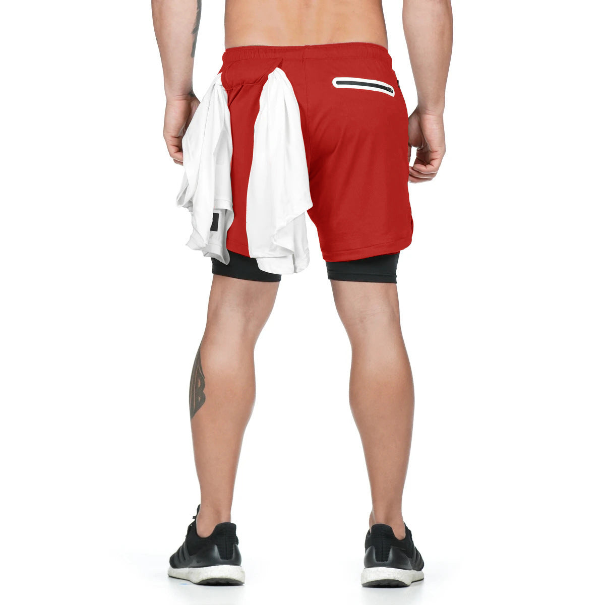 Short de course 2 en 1 pour hommes, Double pont, séchage rapide, Short de Sport, Fitness, Jogging, entraînement, pantalon court
