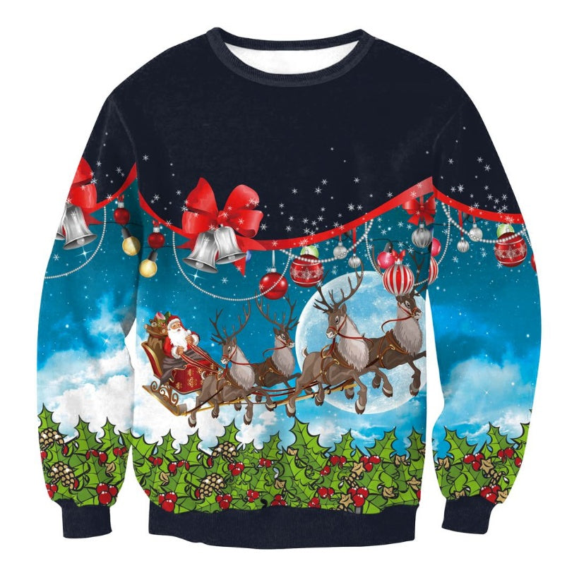 Funny Christmas Sweater Holiday Santa Elf Funny Women Men Sweaters Tops Autumn Winter Clothes for Winter