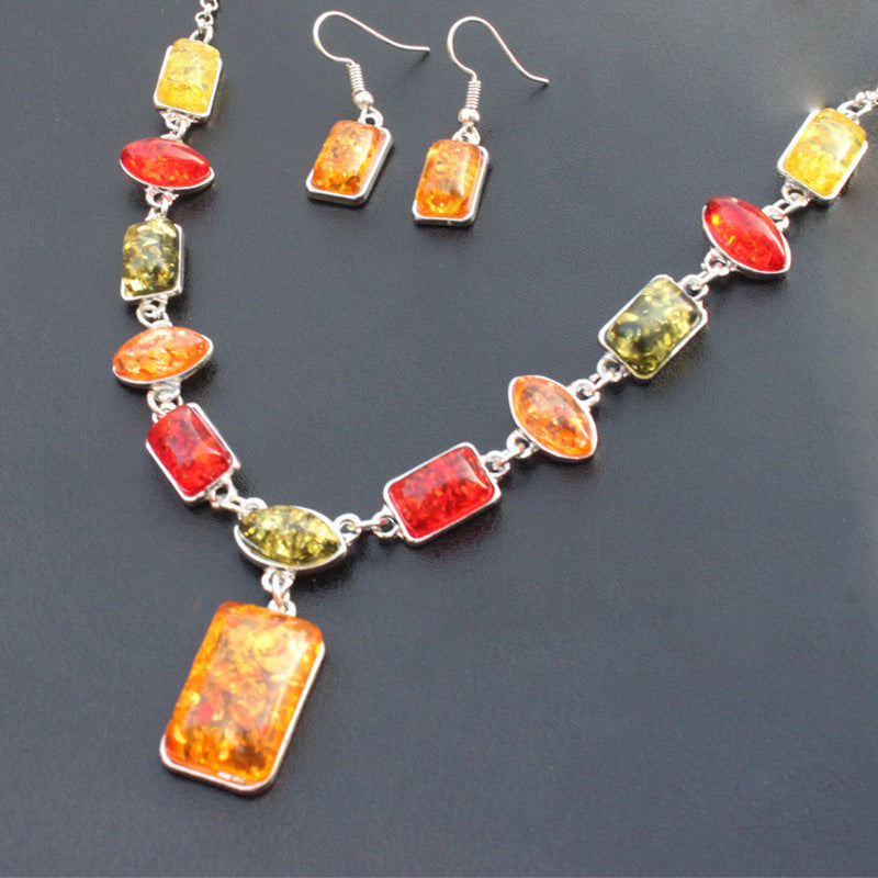 Two-piece Earrings And Necklaces - Stylish Jewelry Set