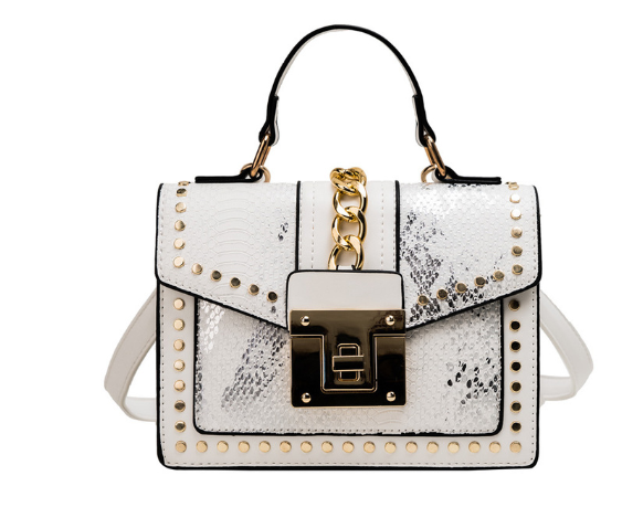 Crocodile Embossed Shoulder Bag - Luxury Alligator Pattern Handbag for Women