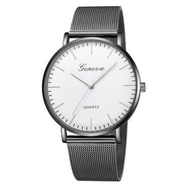 Montres décontractées à la mode pour femmes et hommes, montre-Bracelet classique à Quartz en acier inoxydable, montres-bracelets