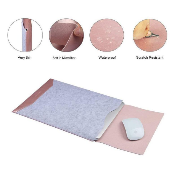 Housse minimaliste pour ordinateur portable avec tapis de souris pour