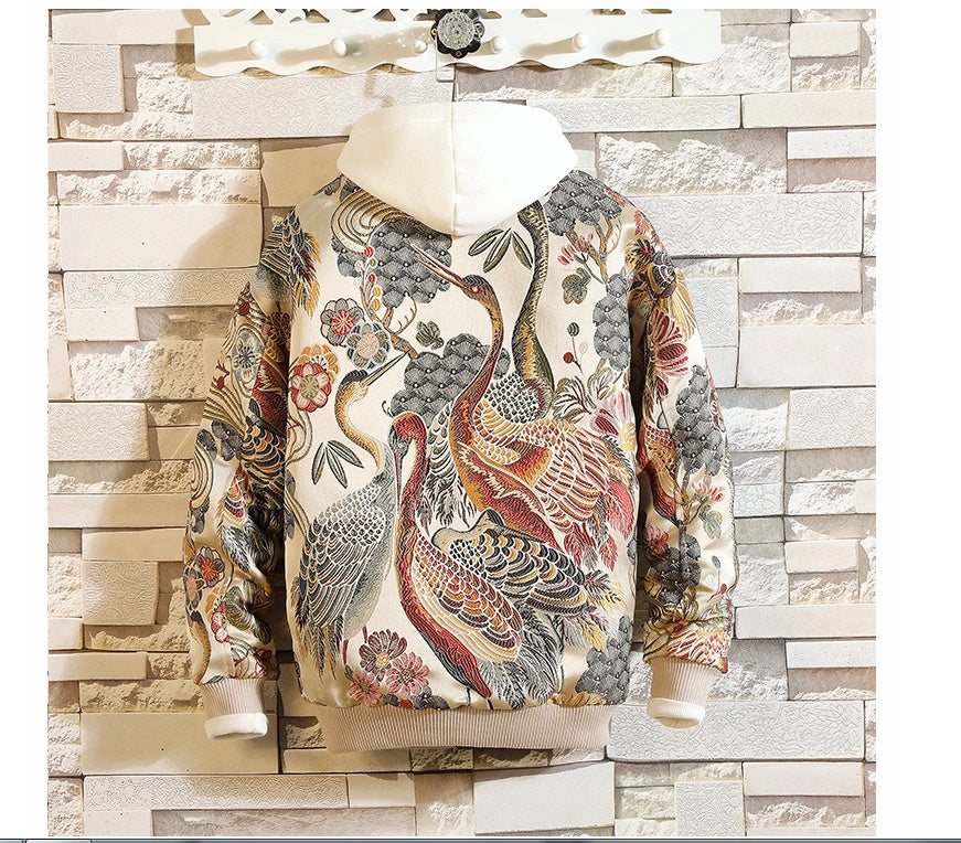 Spring and Autumn New Jacket Men Windproof Full Embroidery Men's Baseball Collar Coat Large Size Shirt Tide Men's Clothing