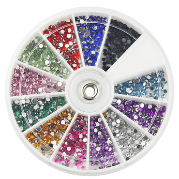 Professional Rhinestone Set - 12 Colors 1.5mm Domestic | Easy Application DIY Nail Decoration