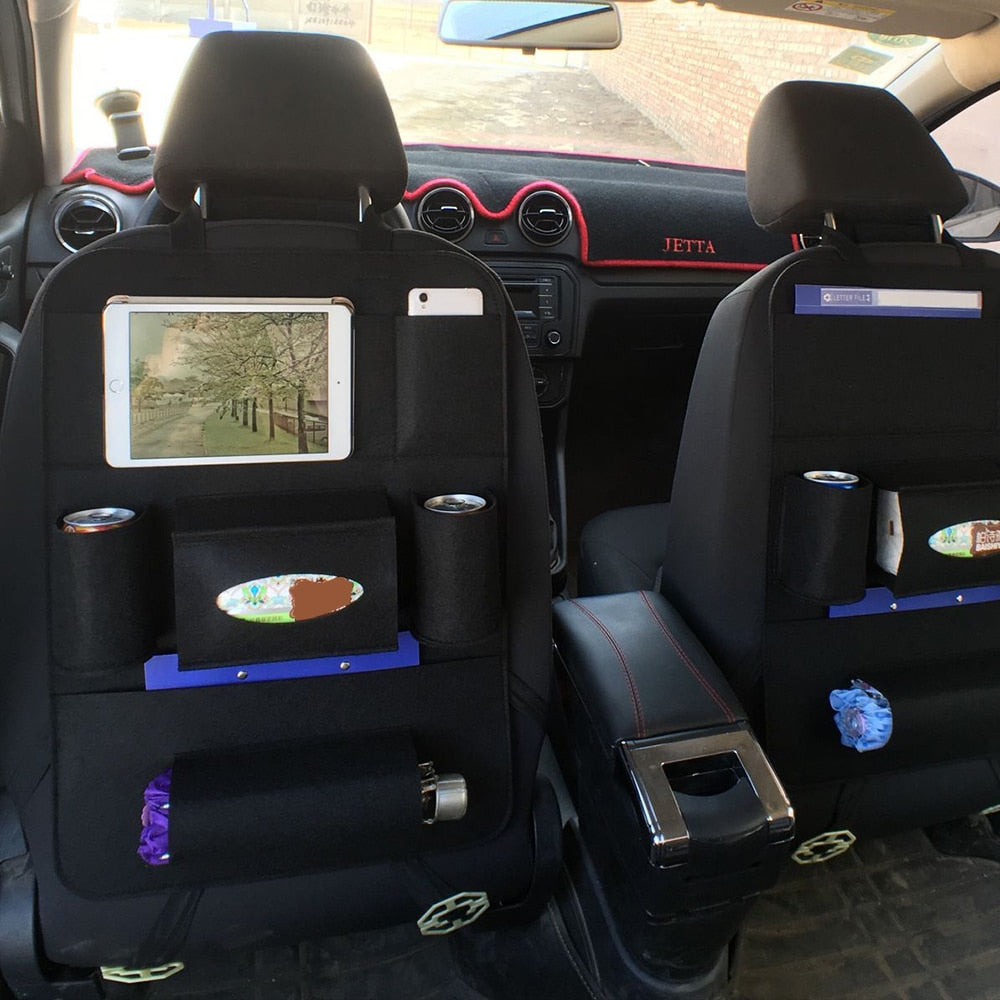Auto Bil Baksäte Organizer Bil-Styling Hållare Multi-Pocket Seat Ull Filt Förvaring Multifunktion Fordonstillbehör Väska