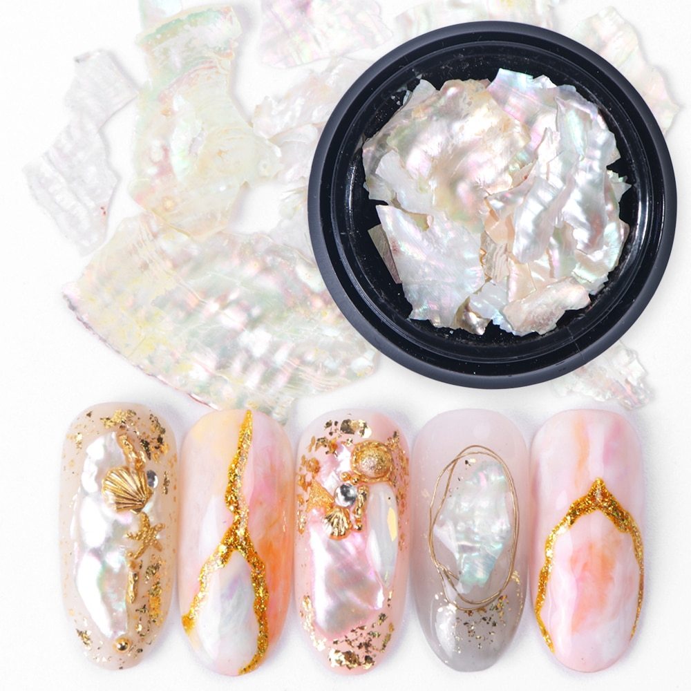 Japanese Style Nail Shell Slices - 3D Decoration Brighter Cleaning | DIY Salon Accessories