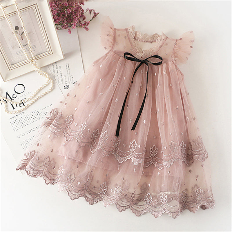 Robe décontractée en dentelle pour enfants de 3 à 8 ans