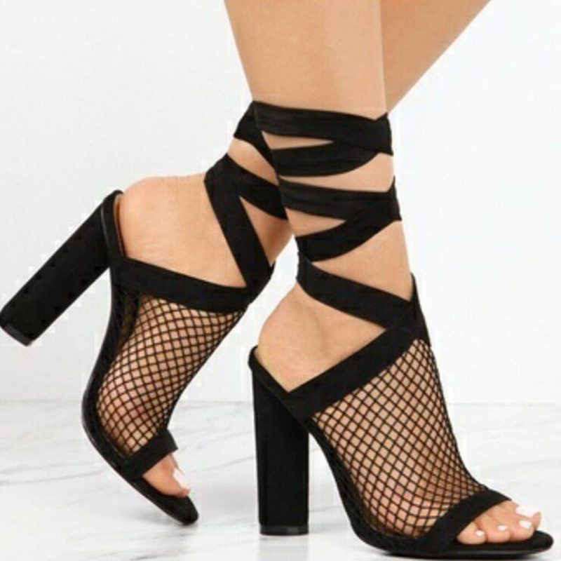 Women's Bandage Cross Strap High Heel Sandals - Super High 8cm+