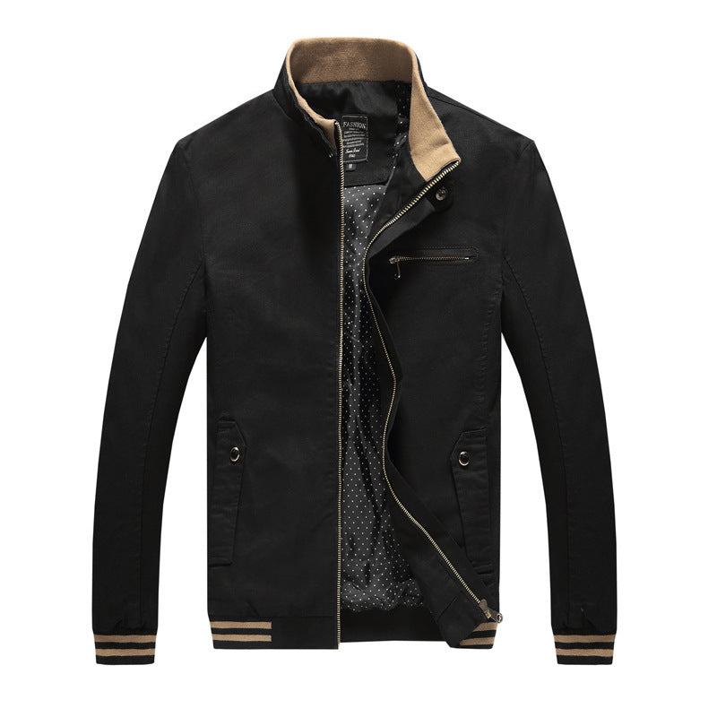 Spring Autumn Men Casual Jacket Coat Men's Fashion Washed 100% Pure Cotton Brand Clothing Jackets Man Coats