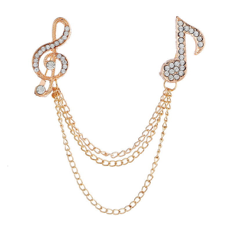 British Style Men's Symbol Music Brooch