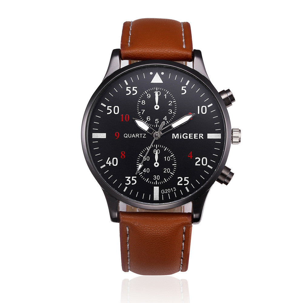 Montres à bracelet en cuir pour hommes, Design rétro, marque supérieure, horloge de sport, à Quartz analogique, nouvelle collection