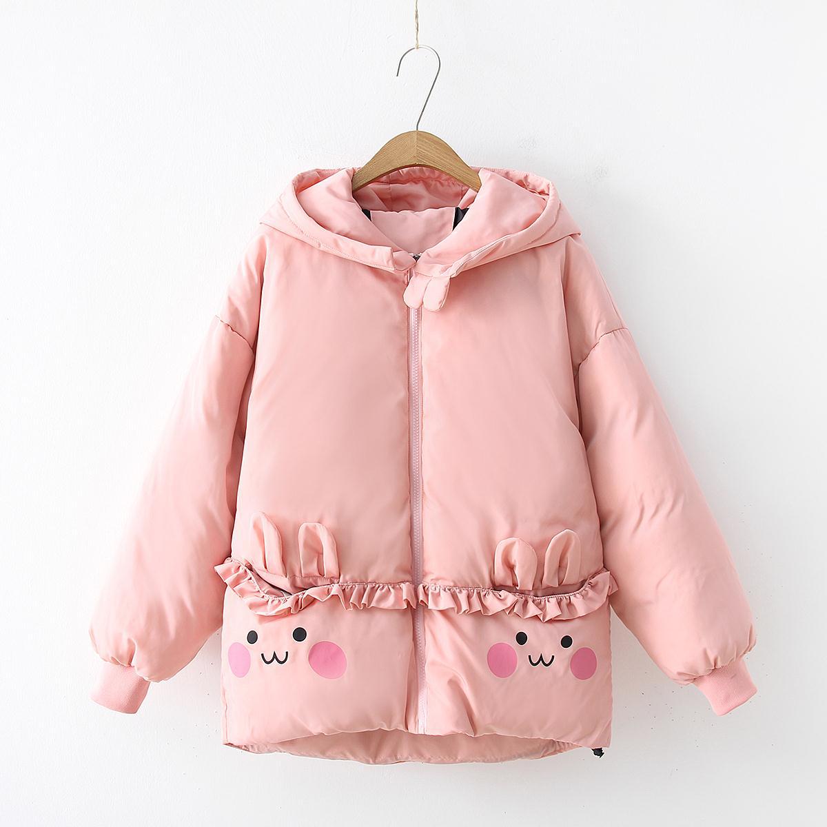 Doudoune à capuche en coton épais et chaud