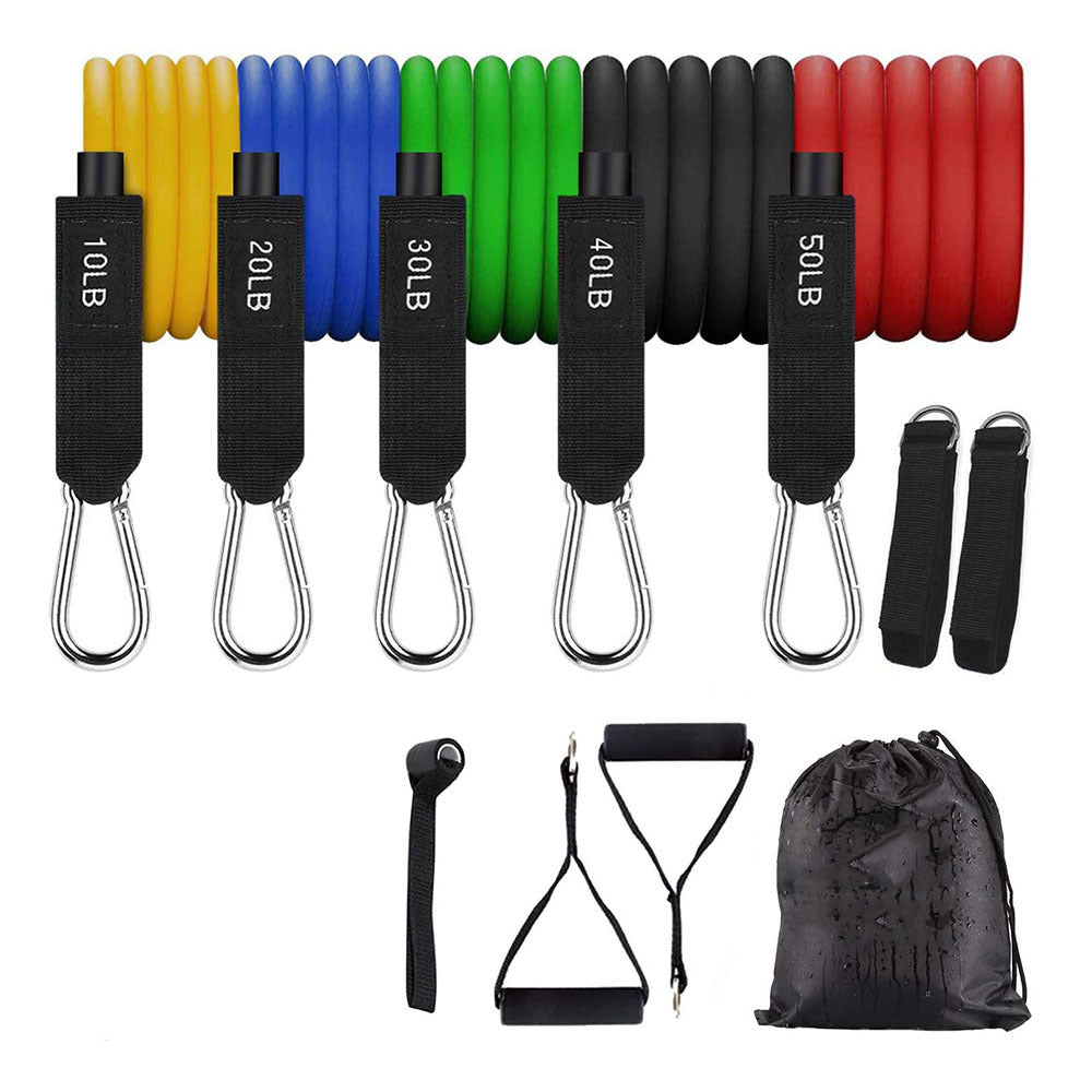 Professional Portable Fitness Rally - Complete Resistance Band System (5 Bands, 10-30 lbs, 1.2m Length)