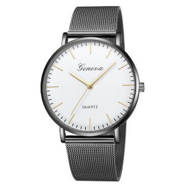 Montres décontractées à la mode pour femmes et hommes, montre-Bracelet classique à Quartz en acier inoxydable, montres-bracelets
