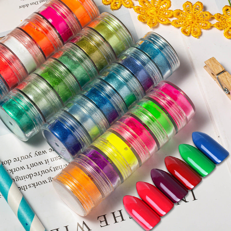 6-Color Pearl Powder Set - Fluorescent Firework 36 Months | 1g Each Glitter Collection