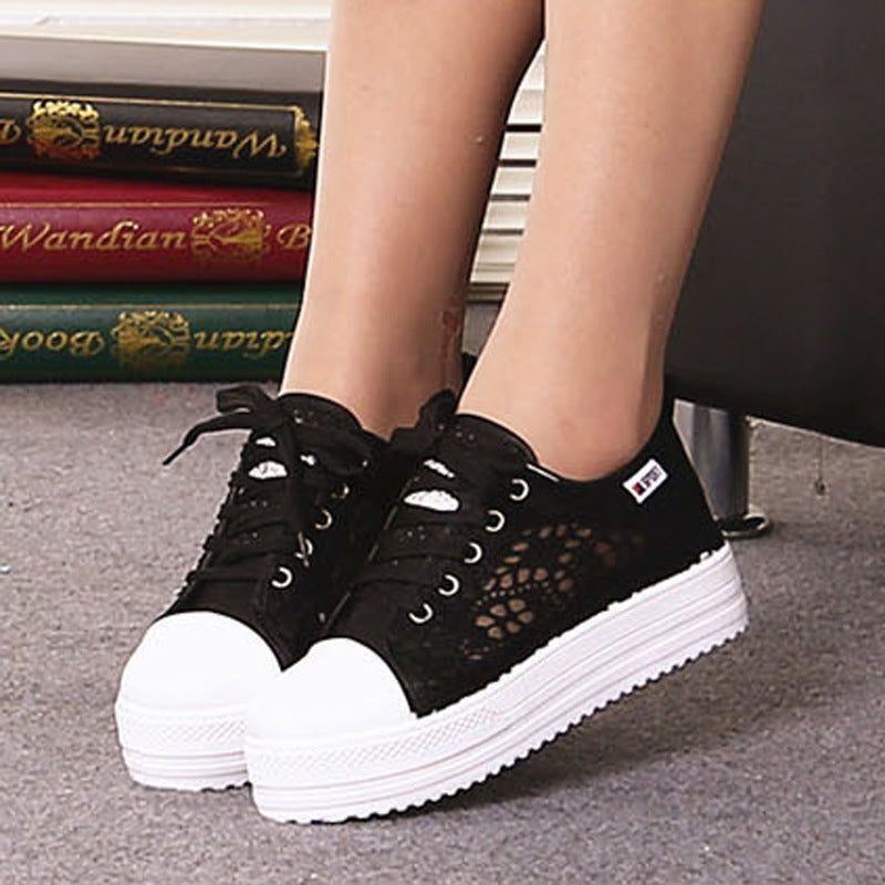 Women's Canvas Daddy Shoes - Trendy Casual Footwear - Street Style Collection