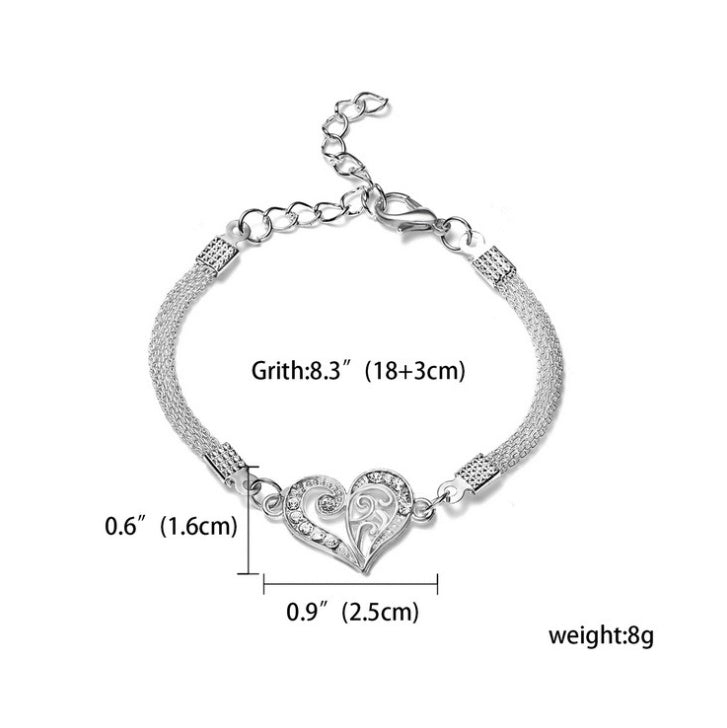 RINHOO 925 Smycken Silverfärgade Armband För Kvinnor Armband Mode Bröllopsbankett Armband & Armringar Alla hjärtans dag Gåva