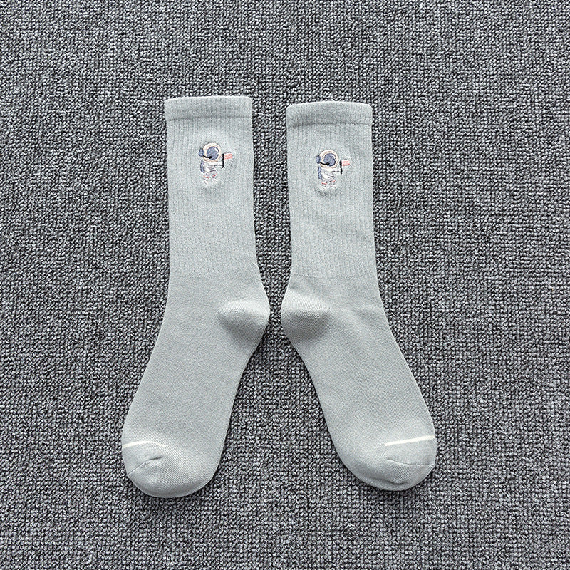 Chaussettes en coton brodées chaussettes astronautes chaussettes de sport