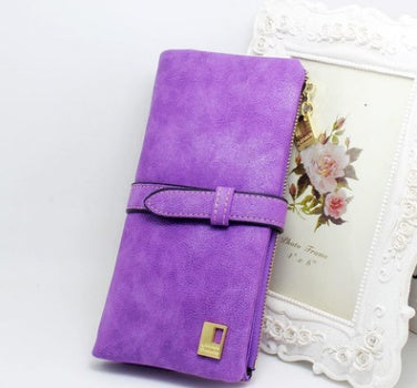 Nubuck Leather Zipper Wallet
