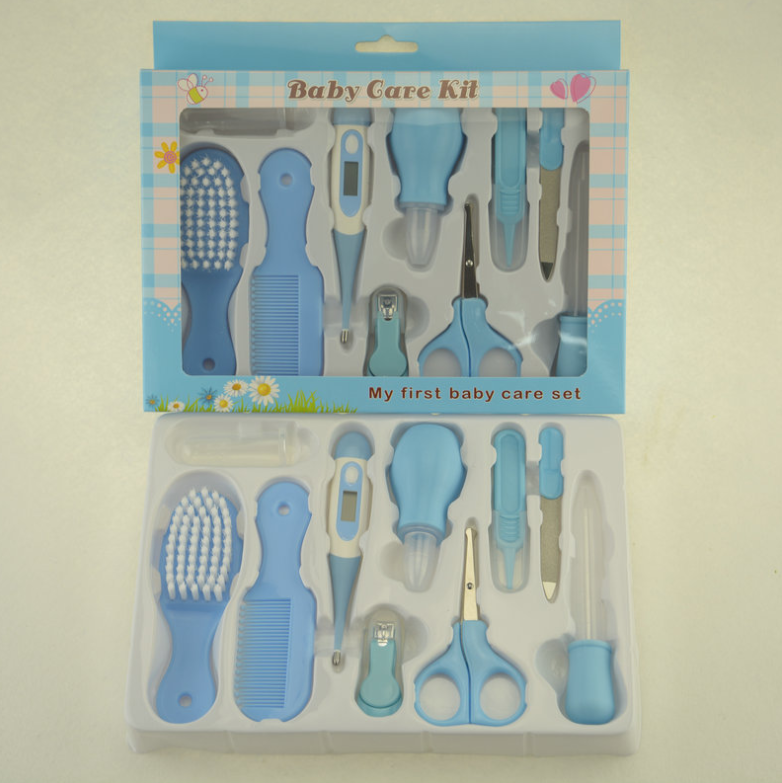 Maternal Infant Care Set - 10 Pieces Plastic Multi-Color Baby | Thermometer Feeding Nasal Manicure
