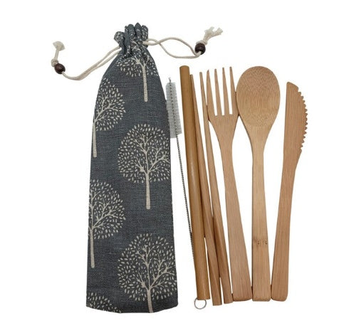 Holiday Travel Bamboo Utensils Set
