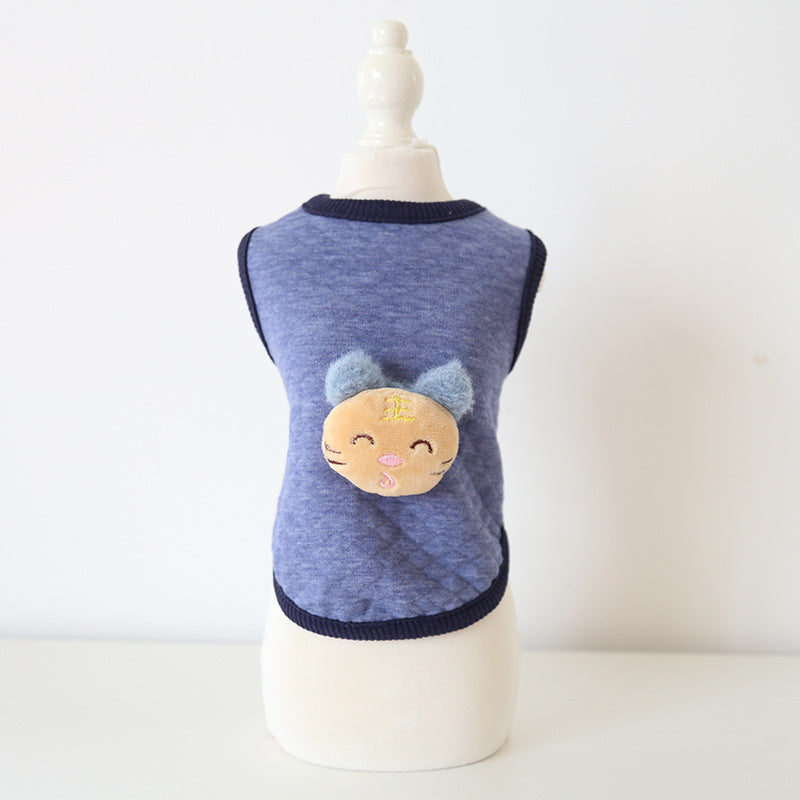 Vêtements pour chiens de lait à tête d'animal à carreaux à la mode