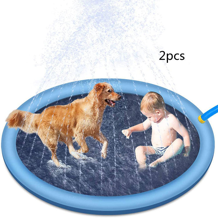 Halkfri stänkskydd för barn och hundpool sommar utomhus vattenleksaker Rolig fontän lekmatta