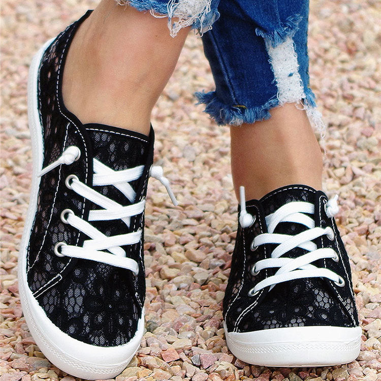 Spets Flats Skor Sommar Mode Casual Skor Dam