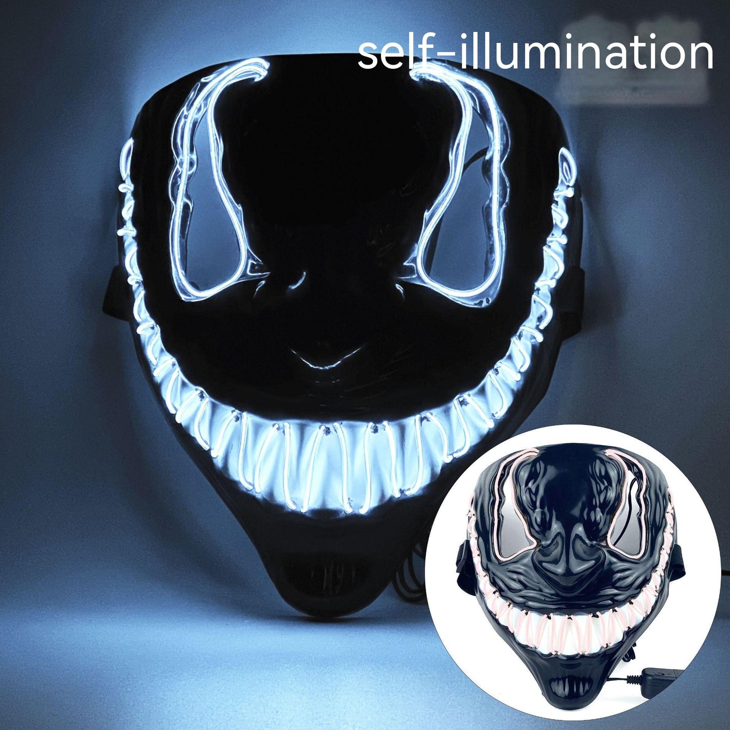 Masque lumineux LED d'horreur d'Halloween, fête de danse