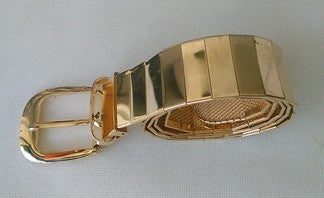 Gold Silver Black Shiny Belts - Glamorous Metallic
