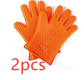 100% Food Grade Silicone Heat Resistant Grill Gloves Silicone Oven Mitts