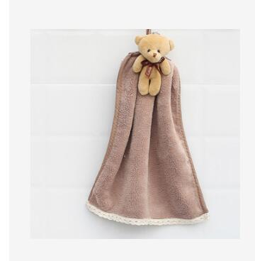 Torchon en velours corail, serviette absorbante suspendue pour salle de bain
