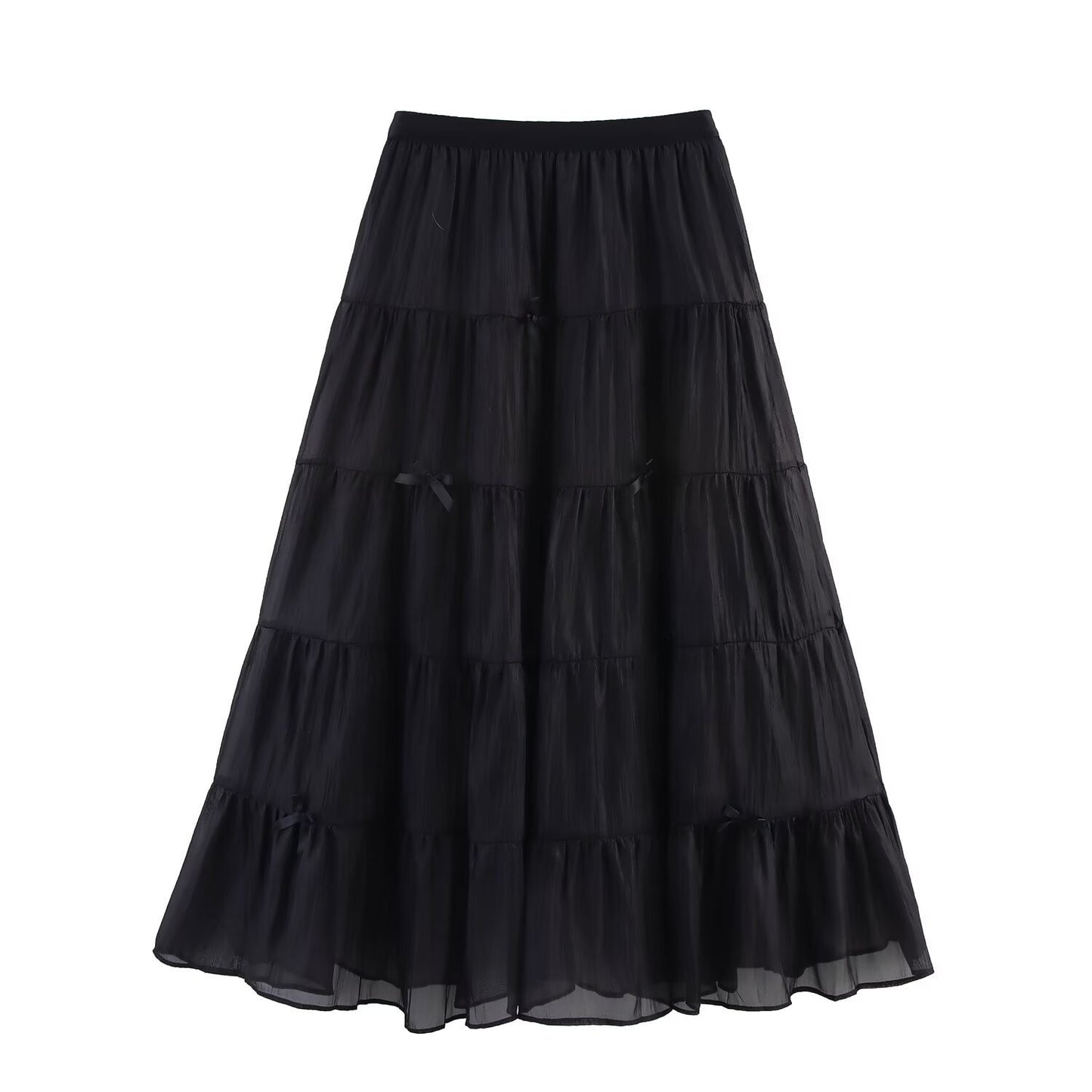 Professional Three-Dimensional Bow Fairy Gauze Cake Skirt - Polyester Multi-Layer (5 Colors, Free Size, College Style)