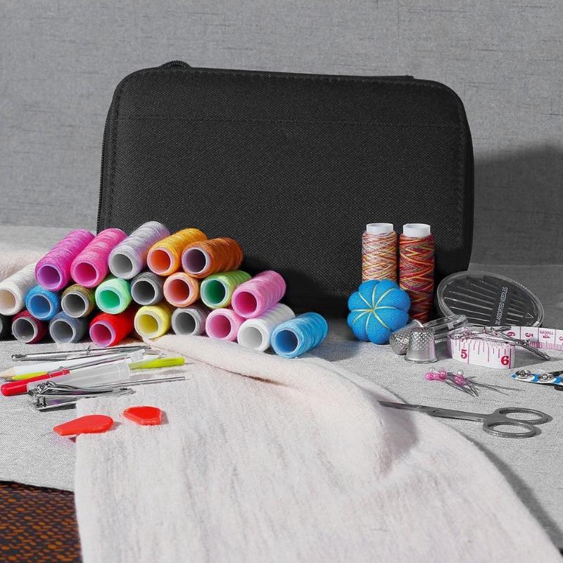 Sewing Kit Travel Bag Black Zipper Bag