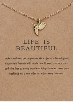 Multi-Layer Moon Pendant Necklace for Women Bohemian Wafer Elegant Necklace