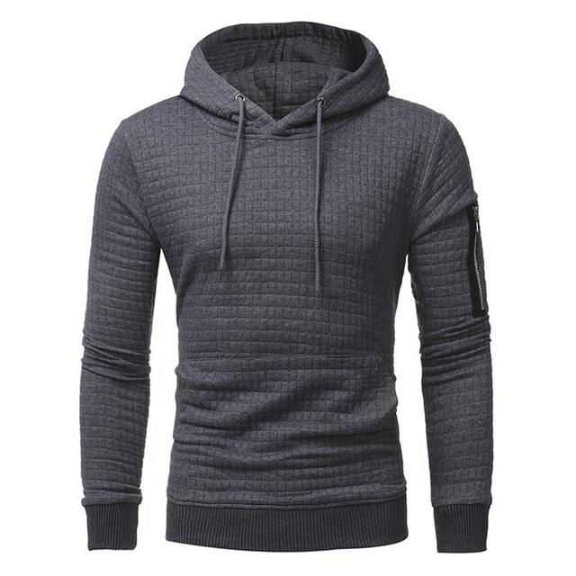 Män Sweatshirt Hoodie Med Arm Dragkedja Långärmad Slim Tops