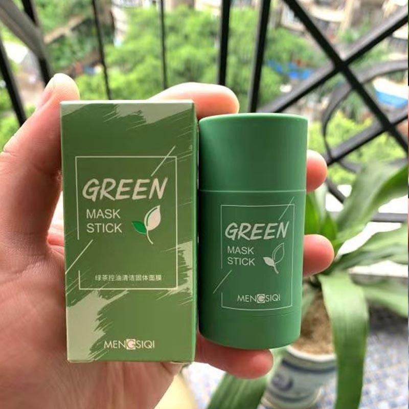 Green Tea Oil Control äggplanta Acne Cleansing Mask Hudvård återfuktande Ta bort Blackhead Fine Pores lera mask