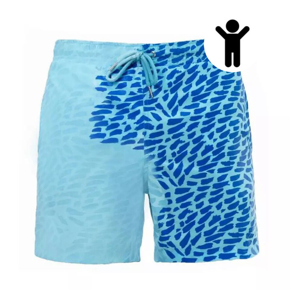 Short de plage à couleur changeante magique, maillot de bain d'été pour hommes, maillot de bain à séchage rapide, pantalon de plage