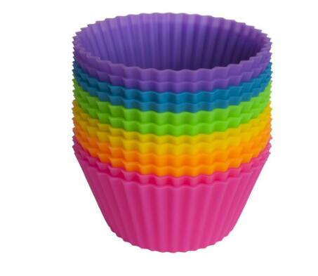 Doublures de cupcakes en silicone réutilisables antiadhésives, tasses de cuisson, 12 pièces