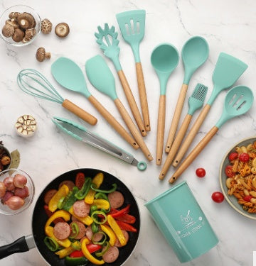 Silicone Kitchen Equipment Cooking Tools Set Heat Resistant Non-Stick Cooking Utensils Baking Tools