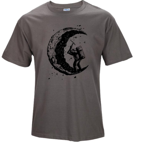 Creuser La Lune Imprimer Décontracté Hommes O-cou T-shirts Mode Hommes Hauts Hommes T-shirt À Manches Courtes Hommes T-shirt