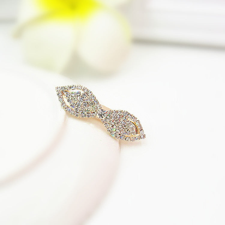 Koreanska hårtillbehör Rhinestone Bangs Clip