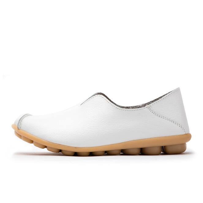 Genuine Leather Flat Shoes - Ladies Professional Footwear - Classic Collection