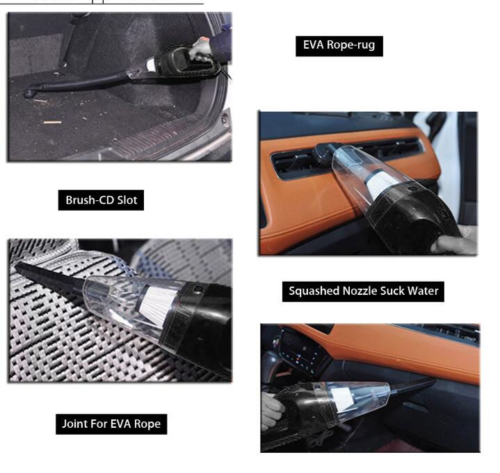 Professional Model 018 Car Vacuum Cleaner - 12V - 35x10x9.5cm - 750g - 5m Cable - Pure Copper Motor - 3 Colors